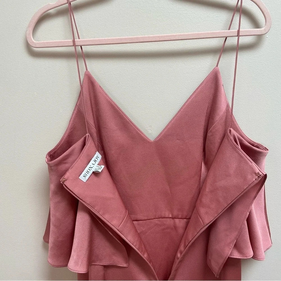 Shona Joy Luxe Cocktail Frill Dress Rose Pink 13954 - Picture 8 of 15